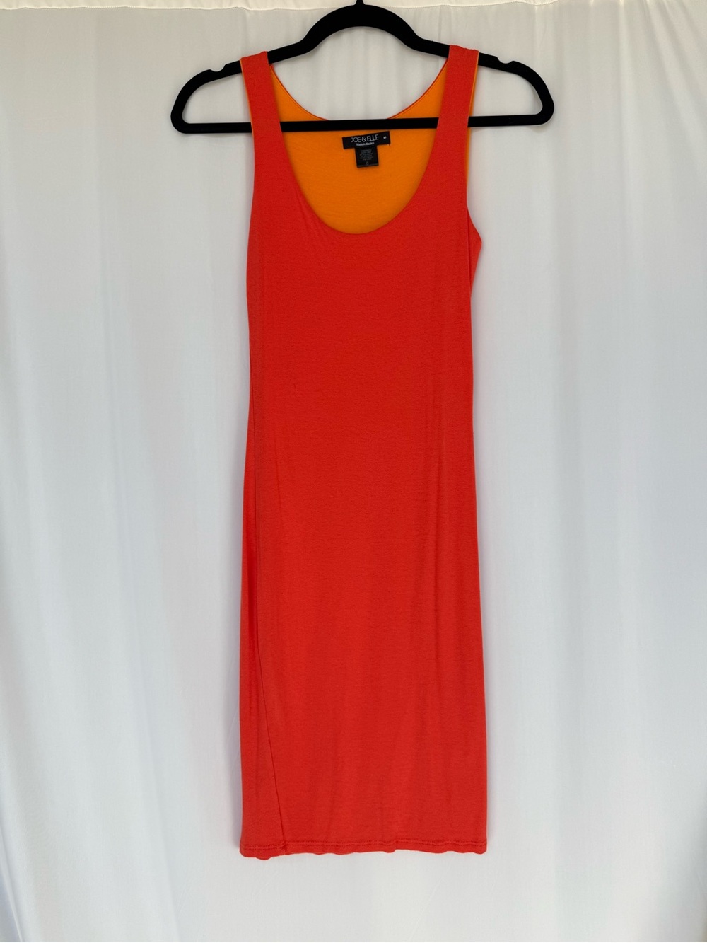 Joe & Elle Orange Stretch Bodycon Tank Mini Dress Size S